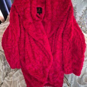Adrienne landau Red faux fur